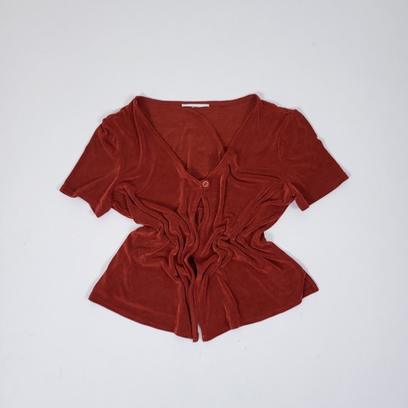 Vintage Rust Button-Front Top - Picture 4 of 10